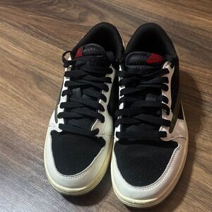 Nike women’s Black and White Sneakers with Red Accents